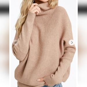 NWT Bluivy Slouch-Neck Dolman Pullover Sweater - Size M/L - biege/camel
